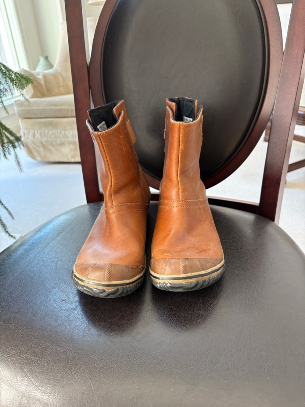 Sorel Women’s Brown Leather Chelsea-Style Ankle Boots